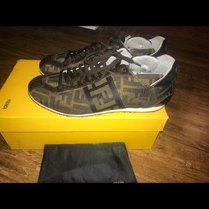 Fendi  monogram logo sneakers “zuloa brown” men 8
